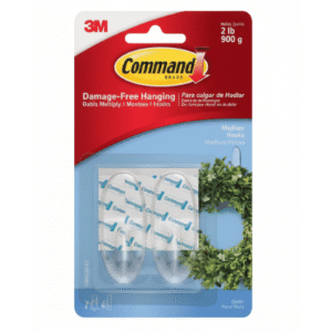 CLEAR MED HOOKS WITH CLEAR STRIP