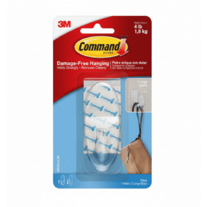 COMMAND  LARGE  CLEAR  HOOK WITH  CLEAR STRIP