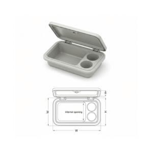 RECTANGULAR HATCH 180 DEG WHITE